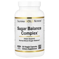 California Gold Nutrition, комплекс для поддержания уровня сахара с хромом, джимнемой, гинкго билоба и расторопшей, 120 растительных капсул