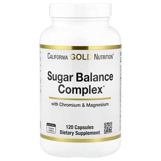 California Gold Nutrition, Sugar Balance Complex with Chromium, Gymnema Sylvestre, Gingko Biloba and Milk Thistle, 120 Capsules