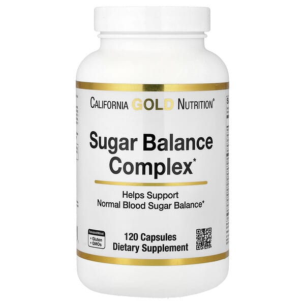 California Gold Nutrition, 혈당 균형 복합체, 크로뮴, 김네마, 은행나무, 밀크시슬 함유, 캡슐 120정