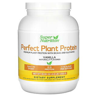 Super Nutrition, Mükemmel Bitkisel Protein, Vanilya, 1.020 g (2,2 lbs)