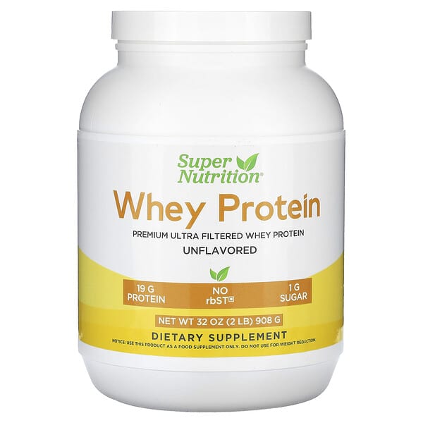 Super Nutrition, 超濾乳清蛋白質粉，含向日葵卵磷脂，Non-GMO，無 rbST，原味，2 磅（908 克）