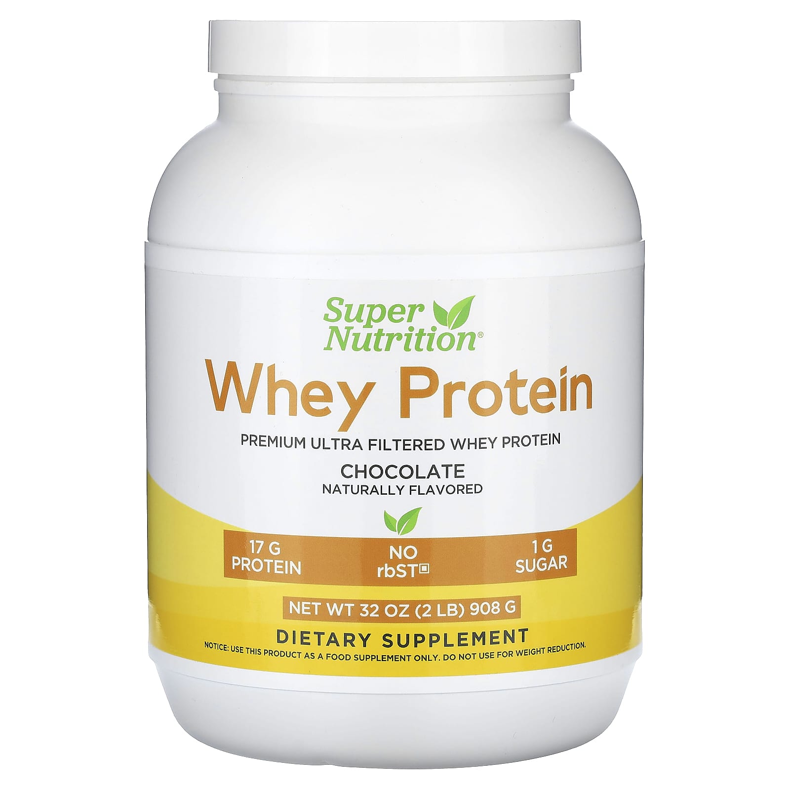 Super Nutrition, порошок из ультрафильтрованного сывороточного протеина с порошком какао, экстрактом листьев стевии, экстрактом архата и подсолнечным лецитином, без ГМО и р-БСТ, со вкусом шоколада, 908 г (2 фунта)