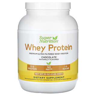 Super Nutrition, Proteína Whey em Pó Ultrafiltrada, Não OGM, Sem rBST, Chocolate, 908 g (2 lb)