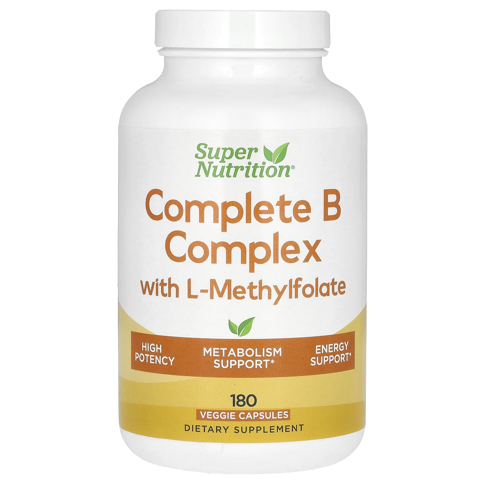 Super Nutrition, Complete B Complex With L-Methylfolate, 180 Veggie ...