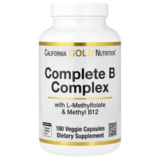 Super Nutrition, Complete B Complex with L-Methylfolate and Methylcobalamin B12, 180 Veggie Capsules