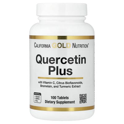 Quercetin Plus with Quercetin, Vitamin C, Citrus Bioflavonoids, Bromelain, and Turmeric, 100 Tablets