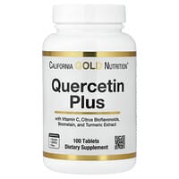 California Gold Nutrition, Kuersetin Plus dengan Kuersetin, Vitamin C, Bioflavonoid Sitrus, Bromelain, Kunyit, dan Vitamin C, 100 Tablet
