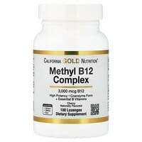 California Gold Nutrition, Complexo de Metil B12 com Folato, Biotina e Vitamina B6, Cereja, 100 Pastilhas