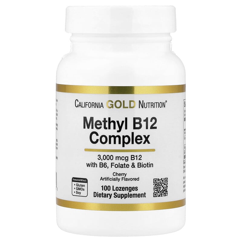 b12 and b12 with mi injections golden co Methyl B12 Complex with Folate, Biotin and Vitamin B6, Cherry, 100 Lozenges