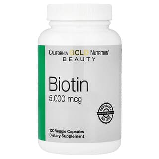Super Nutrition, Biotin, 5000 μg, 120 növényi kapszula
