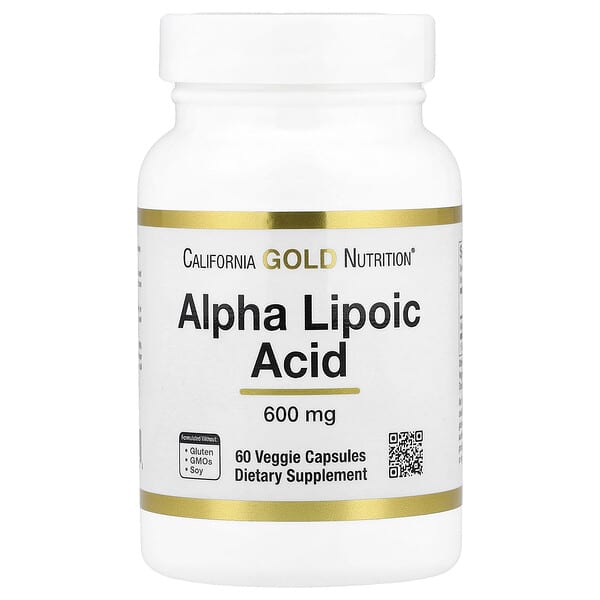 California Gold Nutrition, Alpha Lipoic Acid, 600 mg, 60 Veggie Capsules
