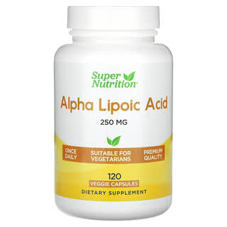Super Nutrition, альфа-липоевая кислота, 250 мг, 120 растительных капсул