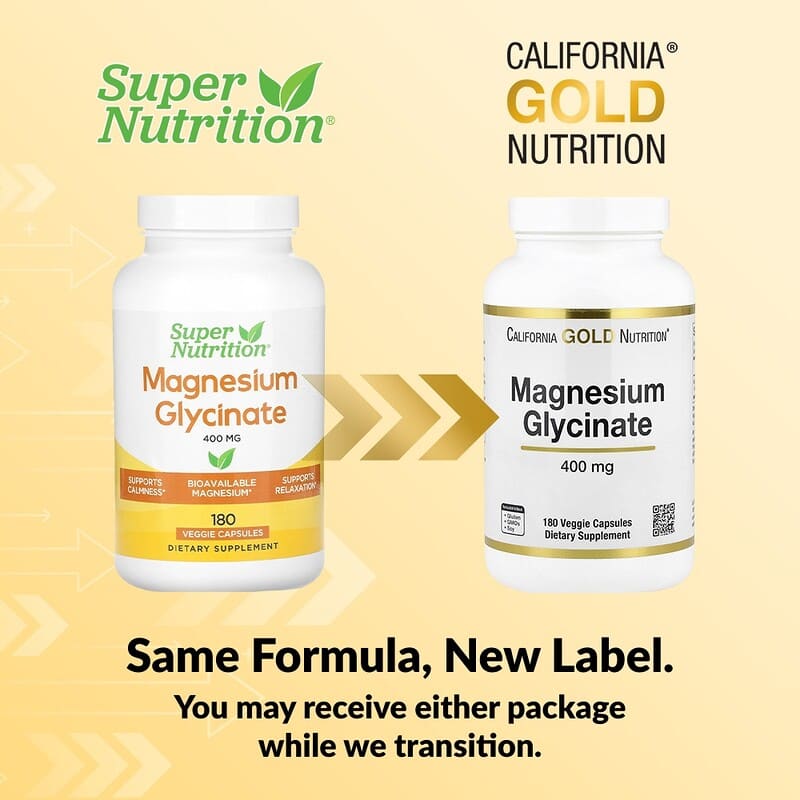 California Gold Nutrition, Magnesium Glycinate, 133 mg, 180