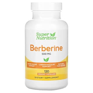 Super Nutrition, Berberine, Berberin, 500 mg, 120 pflanzliche Kapseln