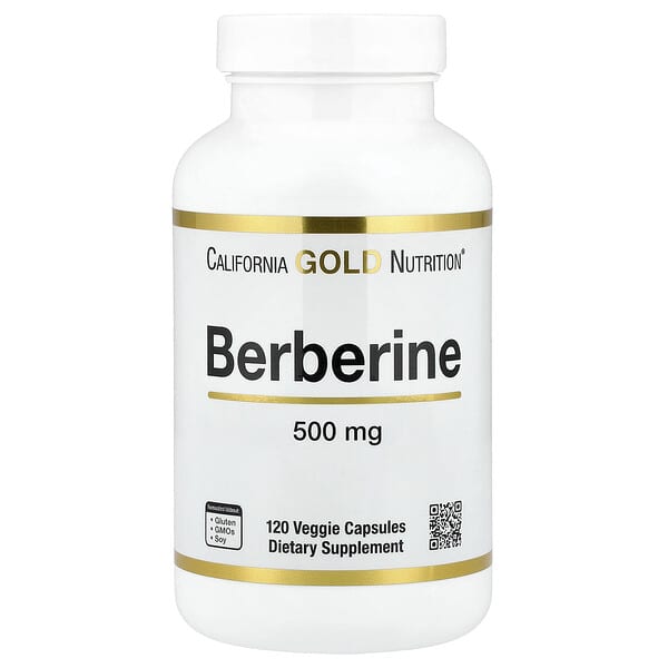California Gold Nutrition, Berberine HCI, 500 mg, 120 Veggie Capsules