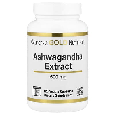 California Gold Nutrition, Ashwagandha, 500 mg, 120 Vegetarian Capsules