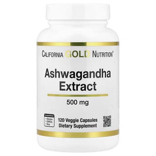 California Gold Nutrition, Ashwagandha, 500 mg, 120 vegetarkapsler