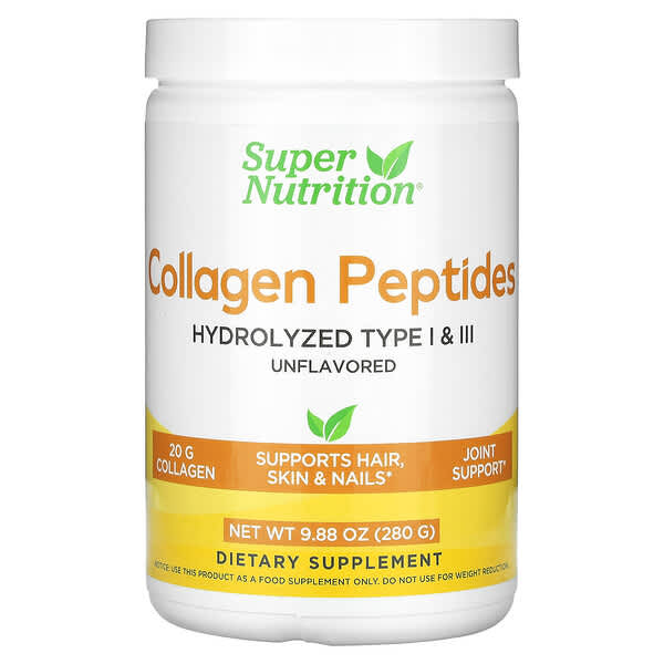Super Nutrition Collagen Peptides, Unflavored, 9.88 oz (280 g)