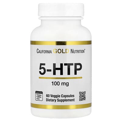 California Gold Nutrition, 5-HTP, 100 mg, 60 Vegetable Capsules