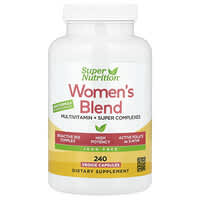 Super Nutrition, 女性多維生素，含 Super 平衡植物、綠色蔬菜、香料和維生素 A，無鐵，240 粒素食膠囊