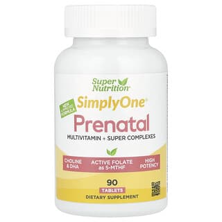 Super Nutrition, Simply One®, Multivitamines prénatales aux superaliments végétaux et épices, 90 comprimés