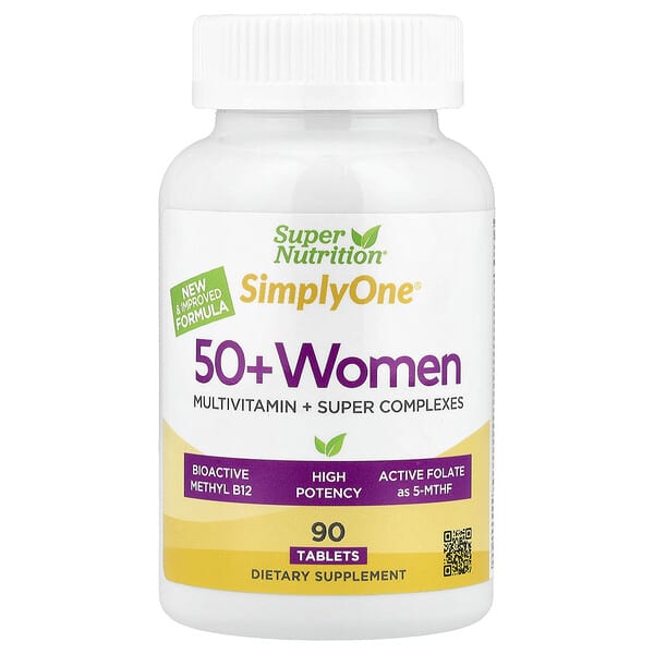 Super Nutrition Simply One®, 50+ Women Multivitamin with Super Complexes, 90 Tablets