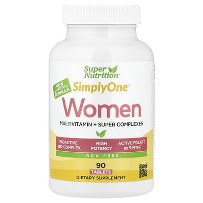 Super Nutrition, Simply One®, Women's Multivitamin with Super Complex, Iron Free, 90 Tablets