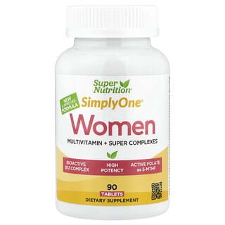 Super Nutrition, Simply One®（シンプリーワン）、女性用マルチビタミン＋スーパーコンプレックス、タブレット90粒