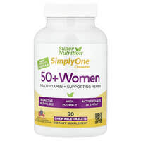 Super Nutrition, Simply One®，50 歲以上女性多維生素 + 幫助草本，什錦漿果味，90 片咀嚼片