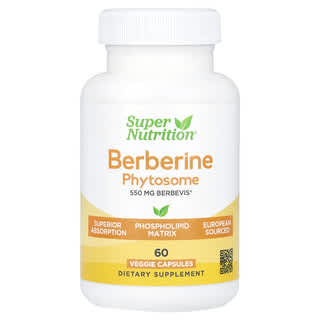 Super Nutrition, Chlorhydrate de berbérine, 550 mg, 60 capsules végétariennes