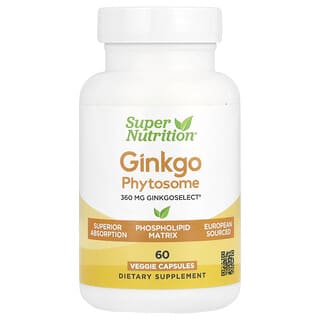 Super Nutrition, Ginkgo Phytosome, 360 mg, 60 Veggie Capsules