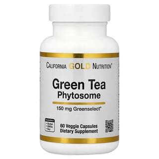 California Gold Nutrition, Green Tea Phytosome, фитосомы зеленого чая, 150 мг, 60 растительных капсул