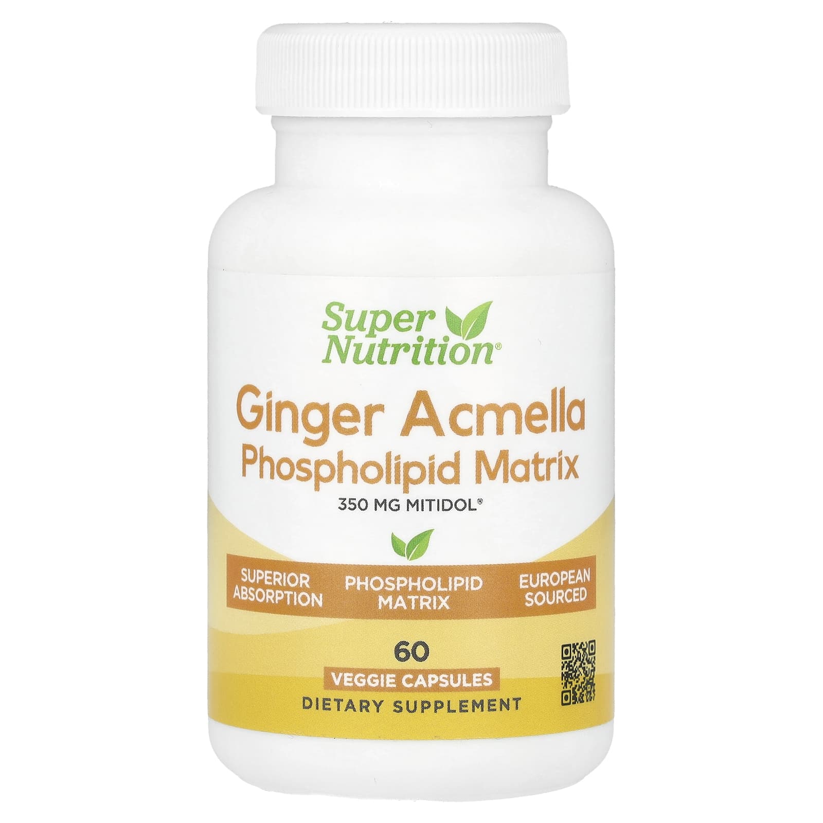 Ginger Acmella Phospholipid Matrix with Ginger Extract and Acmella Extract,  60 Veggie Capsules, image size:1600x1600