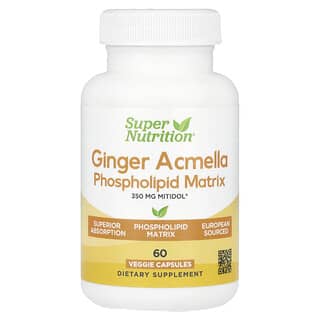 Super Nutrition, Ginger Acmella Phospholipid Matrix, 350 mg, 60 Veggie Capsules