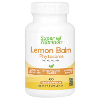 Super Nutrition, Lemon Balm Phytosome, 200 mg, 60 Veggie Capsules