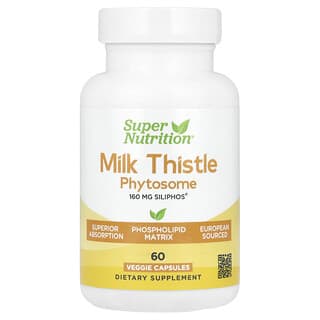 Super Nutrition‏, Milk Thistle Phytosome, 160 mg, 60 Veggie Capsules