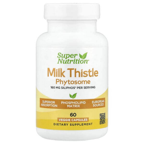 Super Nutrition Milk Thistle Phytosome, 160 mg, 60 Veggie Capsules