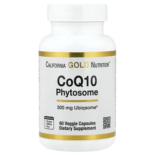 California Gold Nutrition, фитосомы коэнзима Q10, 300 мг, 60 растительных капсул