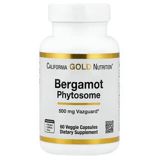 California Gold Nutrition, Bergamot Phytosome, фитосома бергамота с экстрактом бергамота, 500 мг, 60 растительных капсул