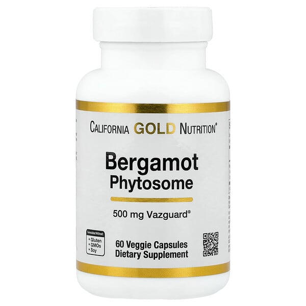 California Gold Nutrition, 베르가모트 파이토솜, 감귤류 베르가모트 추출물 함유, 500mg, 베지 캡슐 60정