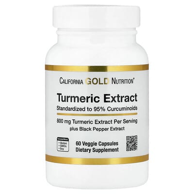 California Gold Nutrition, Turmeric Extract with BioPerine, 800 mg, 60 Vegetarian Capsules