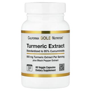 California Gold Nutrition, Turmeric Extract with 95% Curcuminoids, and BioPerine® Black Pepper Extract, 60 Veggie Capsules