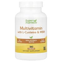 Super Nutrition, 含 L-半胱氨酸和 MSM 的多維生素，180 片