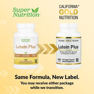 Super Nutrition, Lutein Plus with Bilberry Powder and Zeaxanthin, 120 Veggie Capsules
