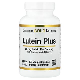 California Gold Nutrition, Lutein Plus with Bilberry Powder and Zeaxanthin, 20 mg, 120 Veg Capsules