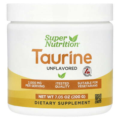 Super Nutrition, Taurine, Unflavoured, 7.05 oz (200 g)