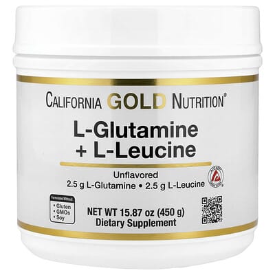 California Gold Nutrition, L-Glutamine + L-Leucine, Original, 15.87 oz (450 g)