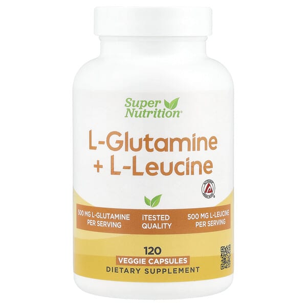 Super Nutrition, L-Glutamine + L-Leucine, 120 Veggie Capsules