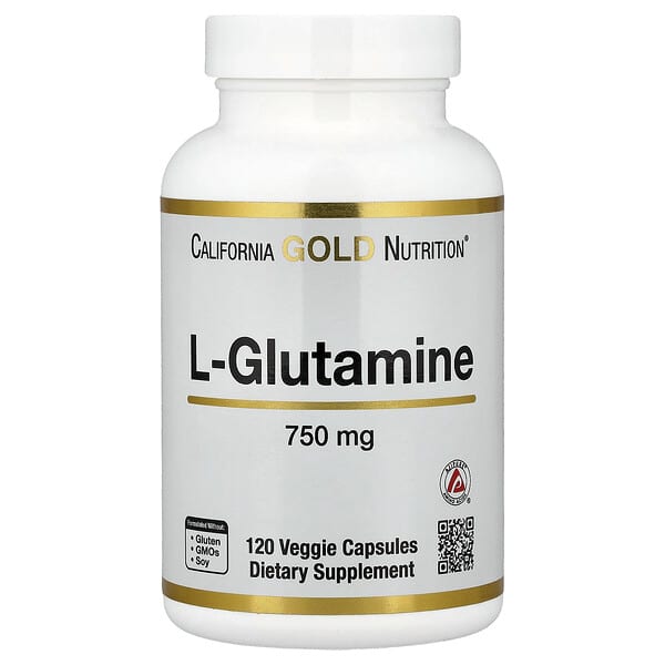California Gold Nutrition, L-글루타민, 750mg, 베지 캡슐 120정