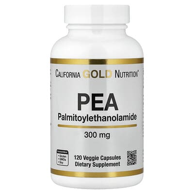 California Gold Nutrition, PEA (Palmitamide Ethanol), 120 Vegetarian Capsules (300 mg Each)